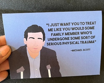 The Office Get Well Soon Card- Michael Scott get well card- dunder Mifflin sick card- cancer card- funny get well soon card- the office card