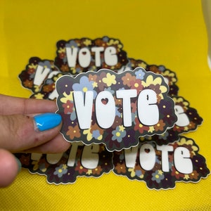 Vote sticker- voting sticker- rock the vote- midterm elections- vote in midterms- local elections- vote in local elections- voting rights