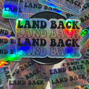 Land Back sticker-decolonize thanksgiving- stolen land- indigenous sticker- waterproof- no one is illegal- reparations