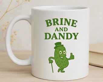 Lake und Dandy Pickle Becher, lustige Pickle Wortspiel Kaffeetasse, schrulliges Geschenk für Pickle Liebhaber, süße Dill Humor Keramikbecher, Foodie Geschenkidee