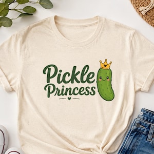 Pickle Princess Shirt, Cute Pickle Girl Tee, Funny Pickle Shirt, Pickle Lover Gift, Pickle Queen Shirt, Kawaii Pickle Graphic Tee