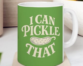 Ich kann diese Tasse beizen, lustige Pickle Wortspiel-Kaffeetasse, wunderliches Feinschmecker-Geschenk, niedliche Keramiktasse für Beizliebhaber und Küchenköniginnen