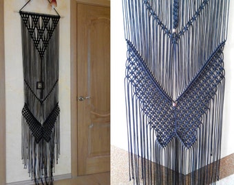 Extra grote macrame / Black Macrame / Modern geweven decor / Macrame wanddecoratie / Geweven wandhanger / Tapijt / Wandkleden / Boho wandhanger
