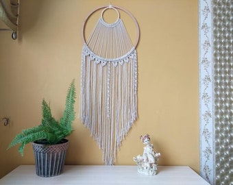 Macrame wall hanging/ Dream catcher/ Modern boho/ wall decor/ Nursery wall art/ Round macrame