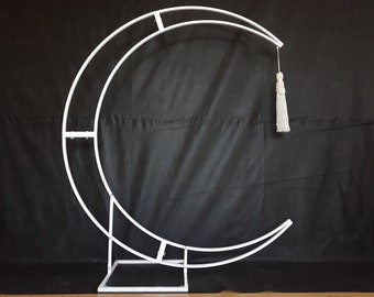 Moon arch+Cotton Tassel / Metal wedding arch / Wedding decor/ Wedding arch