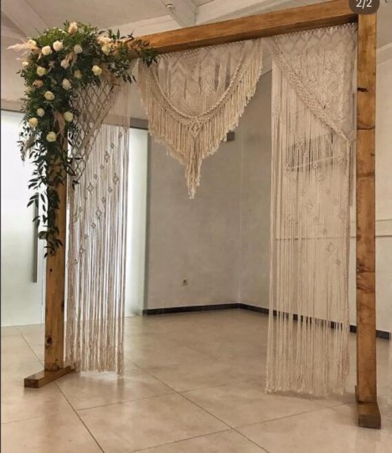 Macrame Wedding Backdrop/ Rustic Wedding Decor/ Hanging/ Extra Large Macrame/ Wedding Arch/ Macrame Curtain/ Ceremony Backdrop