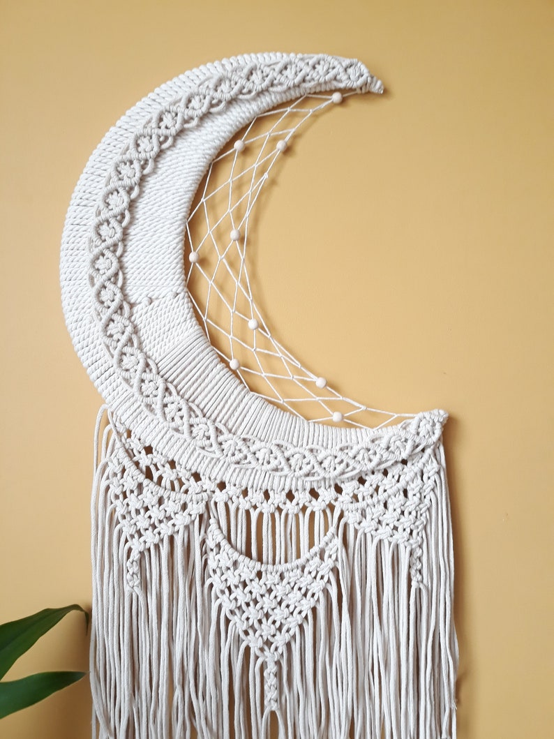 Macrame Crescent Moon 242017/ Etsy