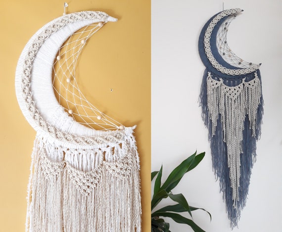 Download Crescent Moon 172024 Dreamcatcher Gray Etsy