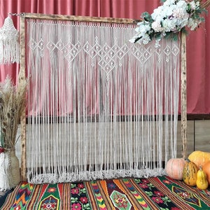 Macrame Wedding Arch/ Wedding Backdrop/ Curtain/ Macrame door curtain/ Macrame Window curtain/ Room divider/ Bohemian Macrame Decor