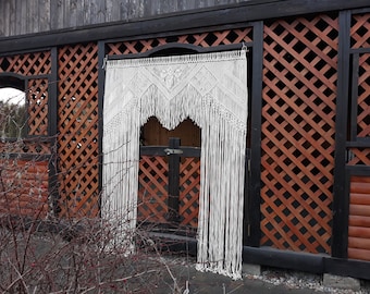 Macrame Wedding Backdrop/Macrame Curtain/ Rustic Wedding Decor/  Hanging/ Extra Large Macrame/ Wedding Arch/ Ceremony Backdrop