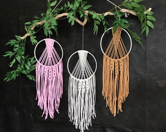 Macrame Wall Hanging Ring/ Dream Catcher/ Metal ring/ Dream Catcher/ Modern Boho/ Wall Decor/ Nursery Wall Art/ Macrame