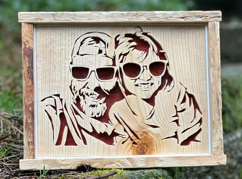 Custom Wood Portraits YOUR Picture in Wood Wood Custom Portraits Father