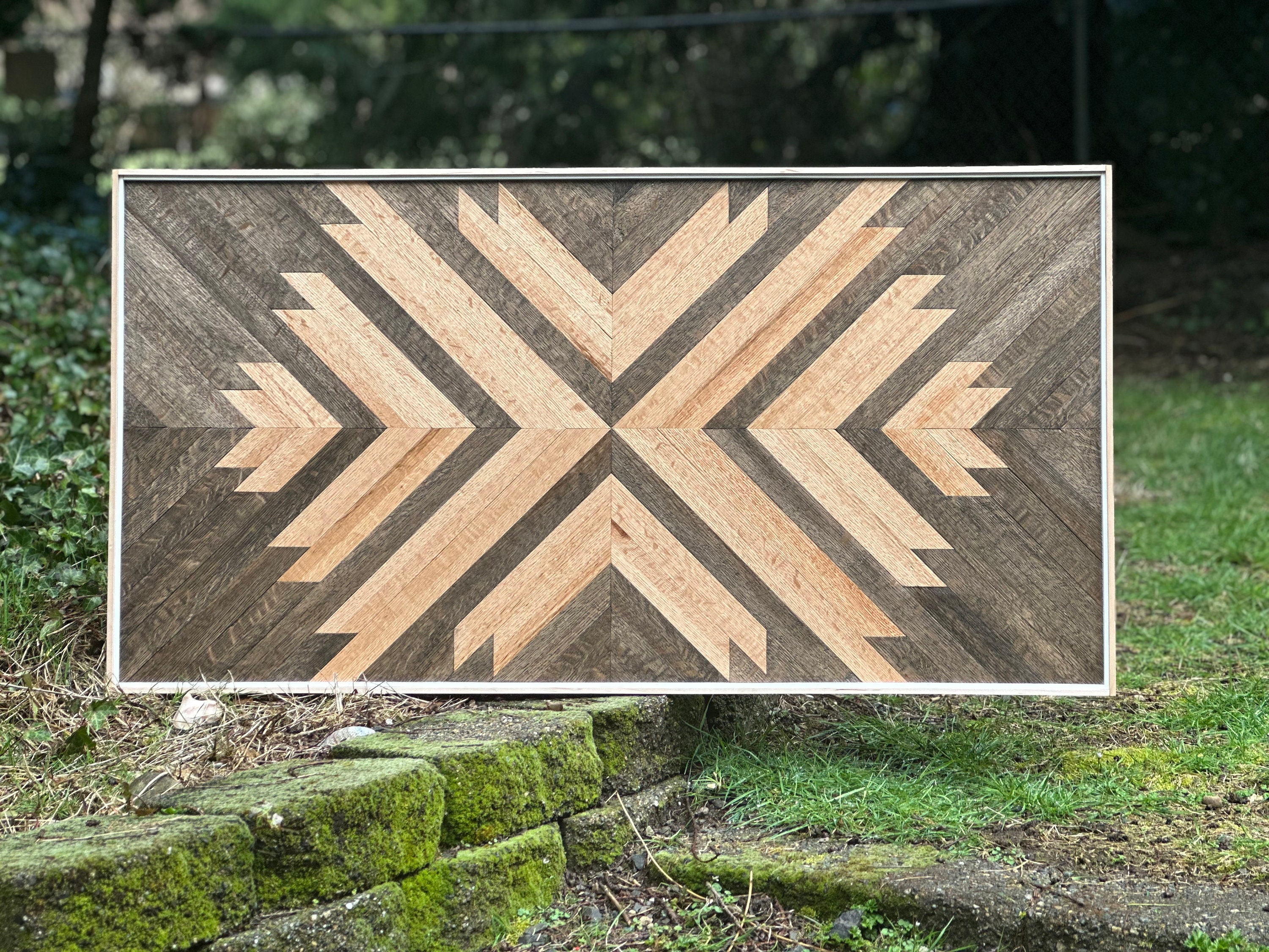 Geometric Wood Wall Art Modern Farmhouse Wood Wall Art Etsy