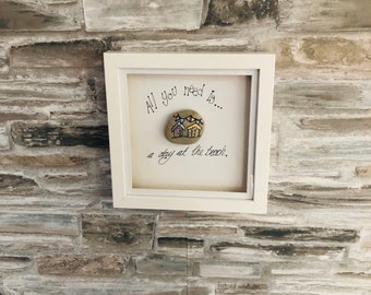 Tout ce dont vous avez besoin, c’est... une journée à la plage - Box Frame, Mother’s Day ou Birthday Gift, Seaside, Seashells, Wall Decor