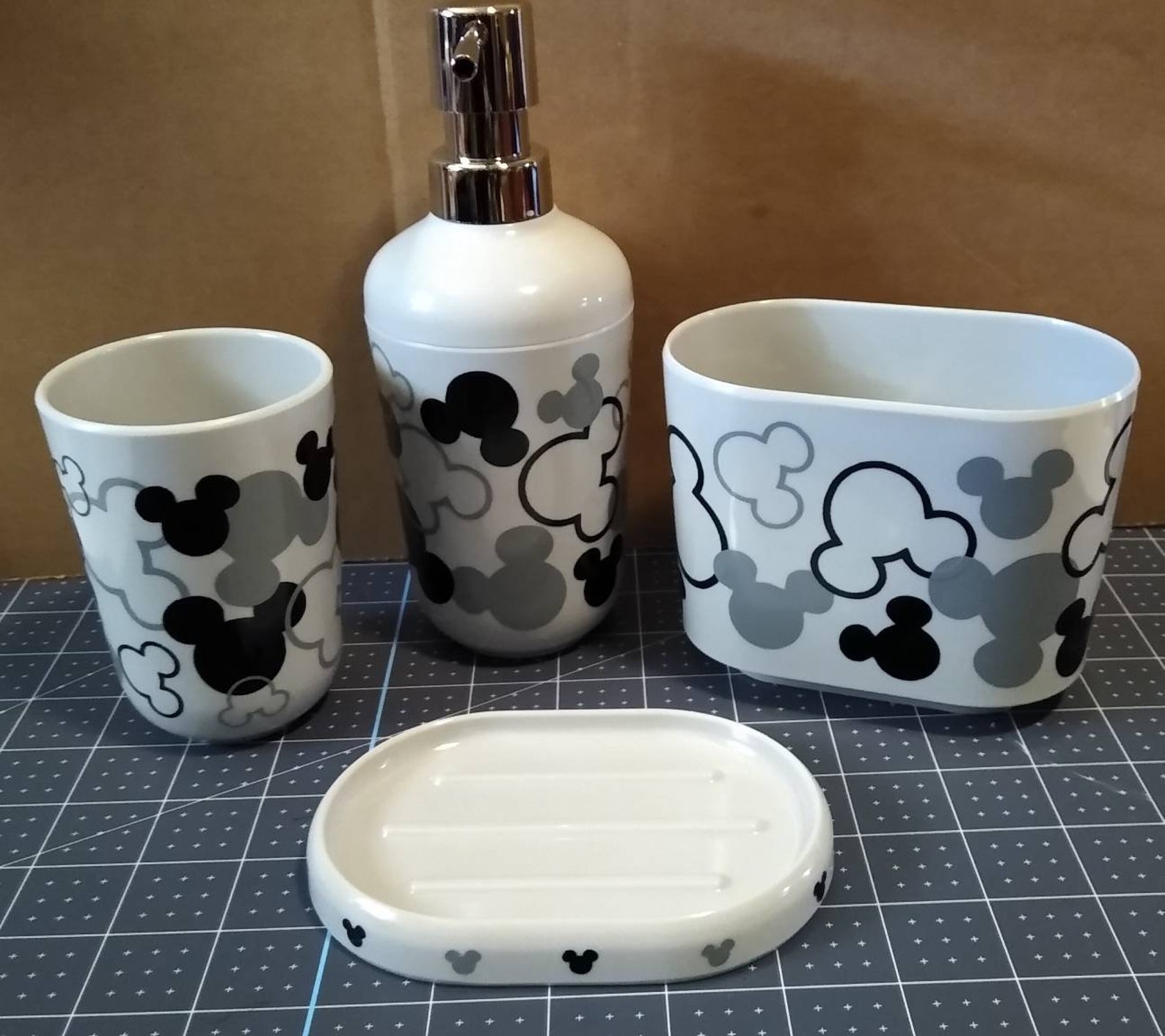 Disney Mickey Mouse Bathroom Accessory Set Etsy