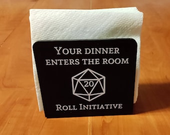 D&D Napkin Holder, Dungeons and Dragons Napkin Holder, D20 Napkin Holder, DnD Napkin Holder, Geeky Napkin Holder, DnD Home Decor, DnD Gift