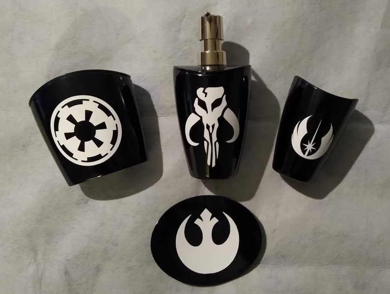 Star Wars Bathroom Set Empire Jedi Republic Mandalorian Etsy