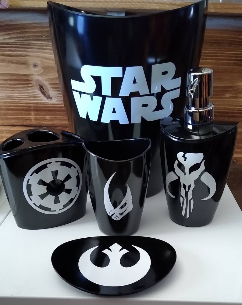 Star Wars Bathroom Set Empire Jedi Republic Mandalorian Etsy
