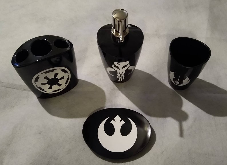 Star Wars Bathroom Set Empire Jedi Republic Mandalorian Etsy