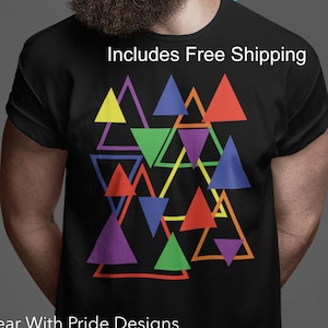 Geometric Triangle Shirt: Retro Abstract Design, Unisex Tee