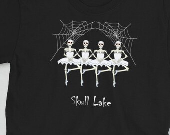 Dancing Skeletons Shirt: Skull Lake Ballet, Funny Halloween Tee