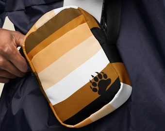 Gay Bear Pride Crossbody Bag: Bear Flag Paw Print