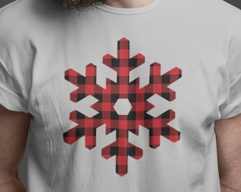 Red Buffalo Plaid Snowflake Christmas Shirt