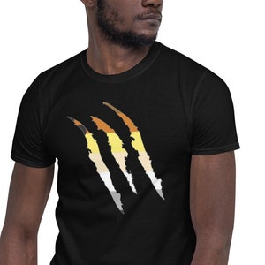 Gay Bear shirt, Bear Pride colors, Bear claw marks, gay pride, gay bears, lgbtq queer men, big hairy daddy