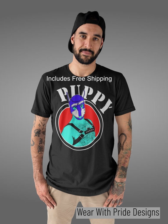Puppy Fetish Shirt in a Pop Art Style. Original Gay Illustration Homoerotic Art Print in Bright Bold Colors. Kink Pup Play. Etsy Australia