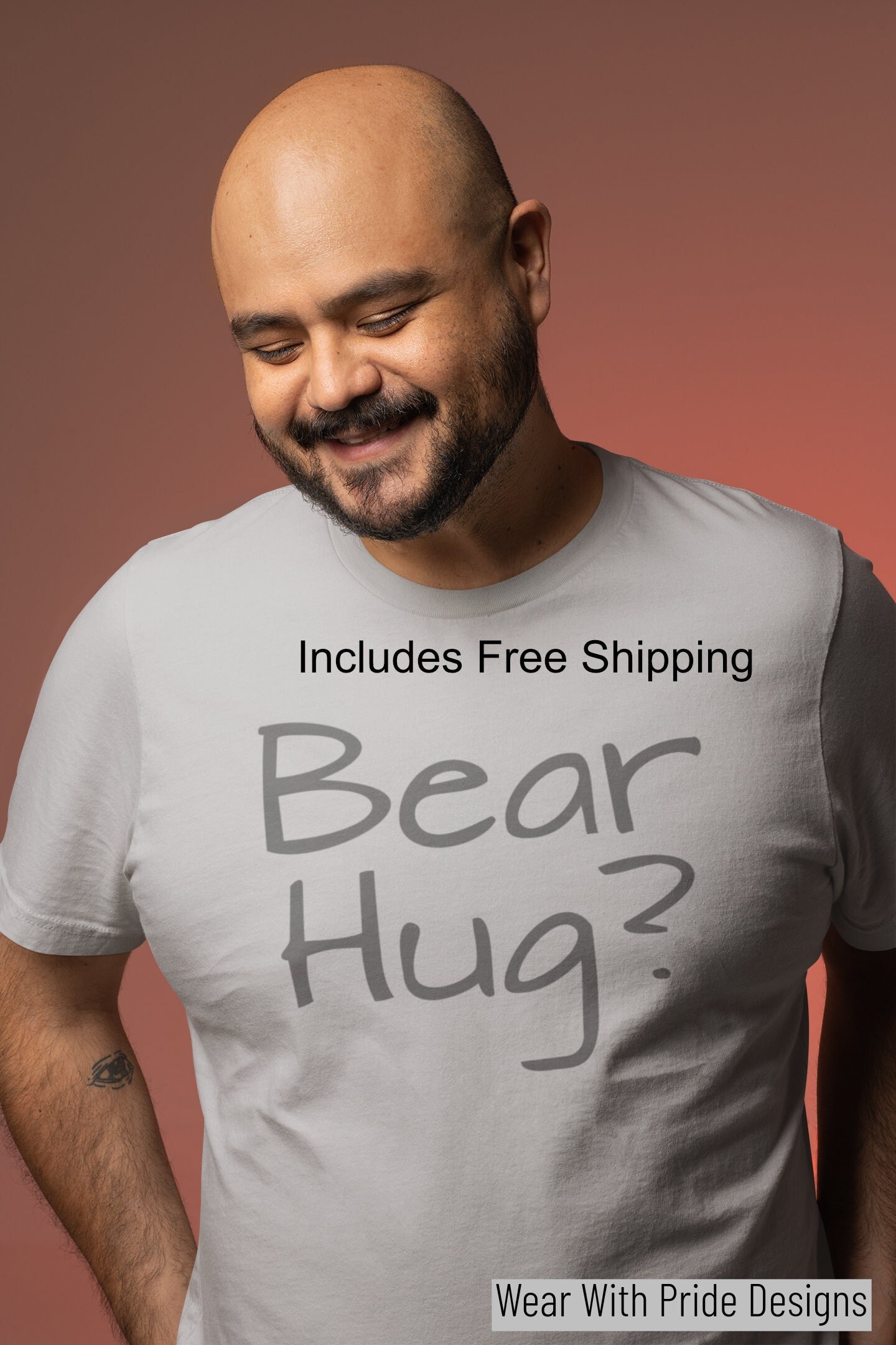 Bear Hug shirt, give a hug to a cuddly big furry guy. Gay Bears give great hugs. Bear Pride, Love is Love, Free Bear Hugs