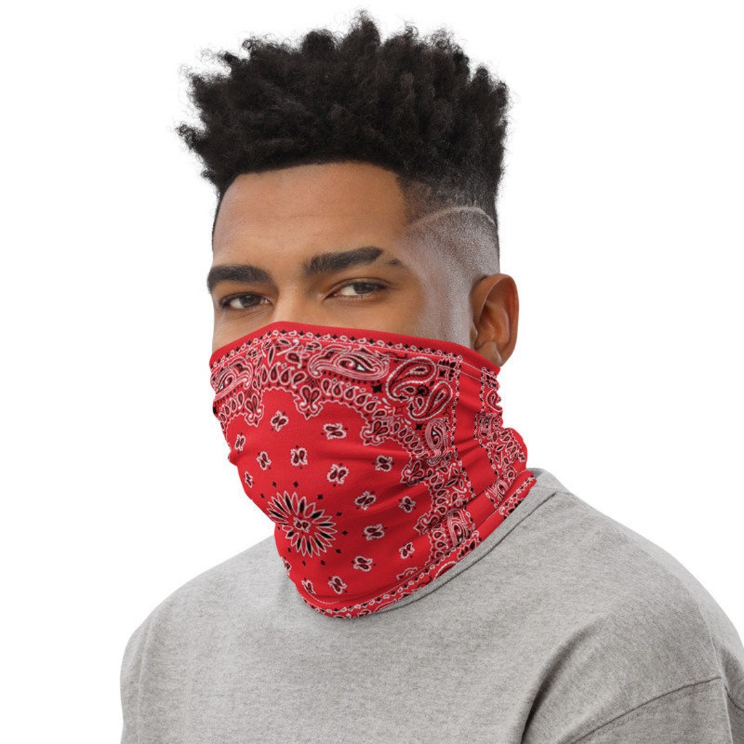 Red Bandana Neck Gaiter: Tube Scarf Face Shield - Etsy