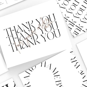 30 plantillas de tarjetas de agradecimiento en Canva (10x15 cm, horizontal y vertical) - Diseños editables para pequeñas empresas, descarga digital (PM001)