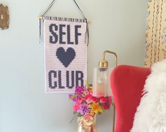 Self Love Club - Tapestry Crochet Wall Hanging - PDF