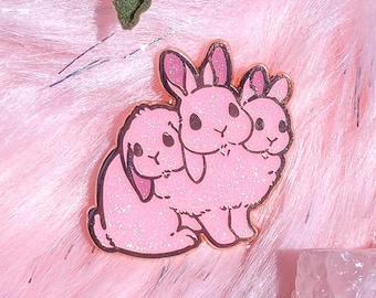 PRE ORDER | Noble Cerberus Bunny Pastel Pink Enamel Pin
