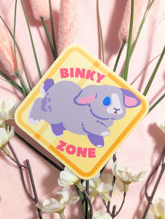 Binky Zone Bunny Sticker, Vinyl Laptop Decal
