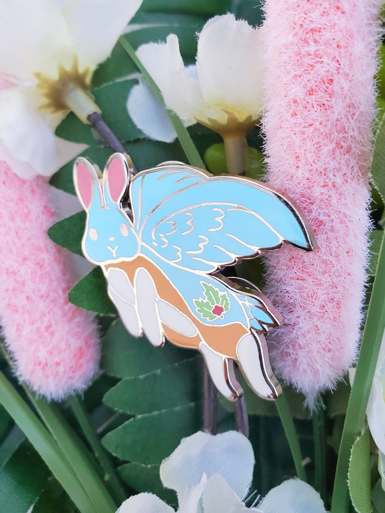 Skvader Rabbit Mythical Skvader Bluebird Bunny Pin - Etsy