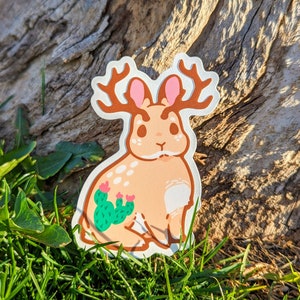 Jackalope Cryptid Rabbit Sticker