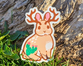 Jackalope Cryptid Rabbit Sticker