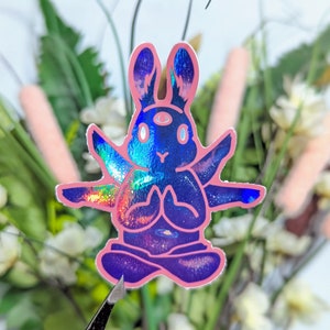 Nebula | Holographic Galaxy Bunny Sticker