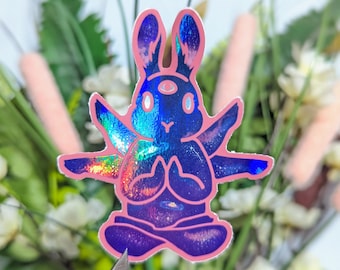 Nebula | Holographic Galaxy Bunny Sticker