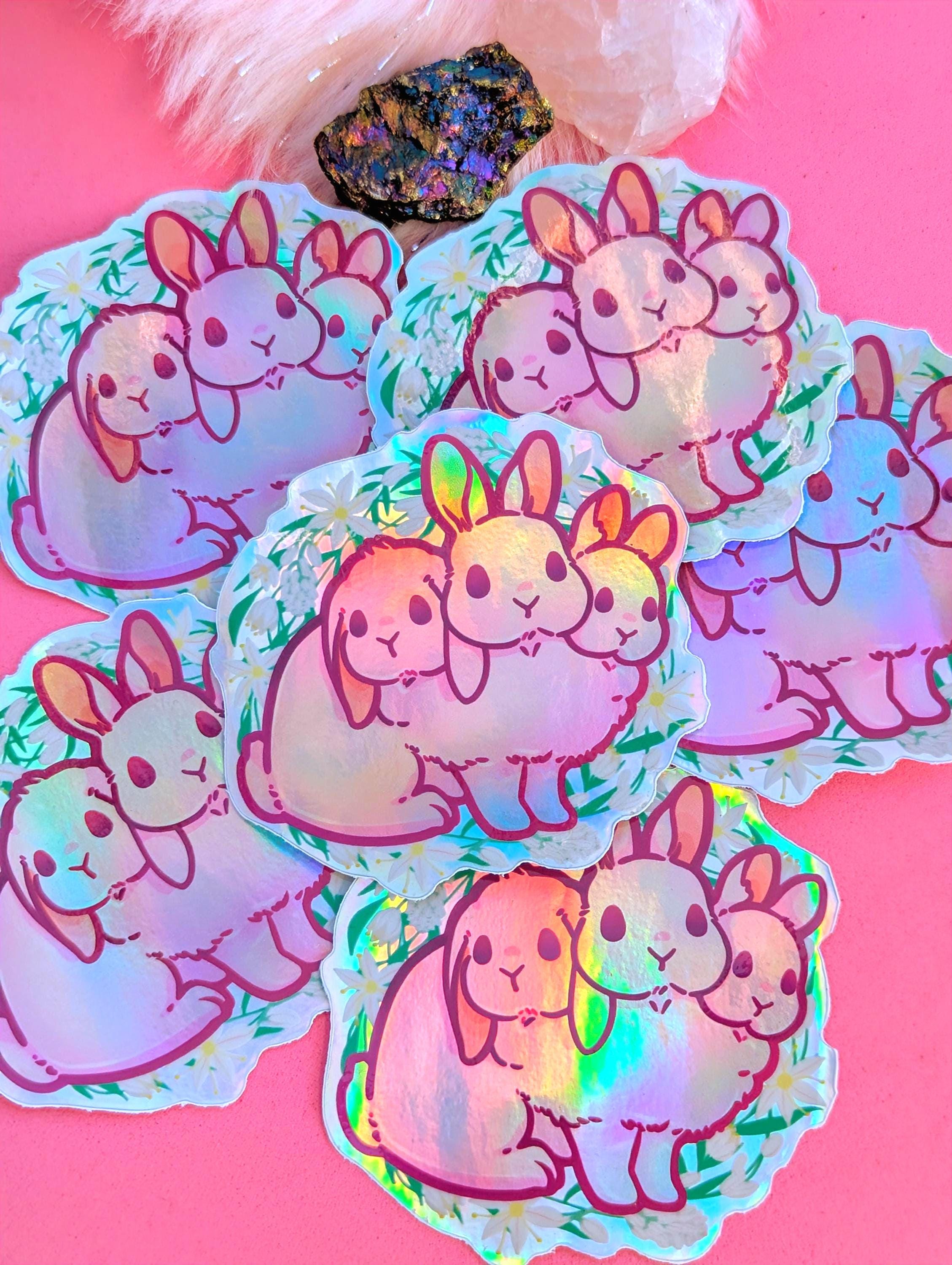 Noble Cerberus Bunny Holographic Pastel Sticker