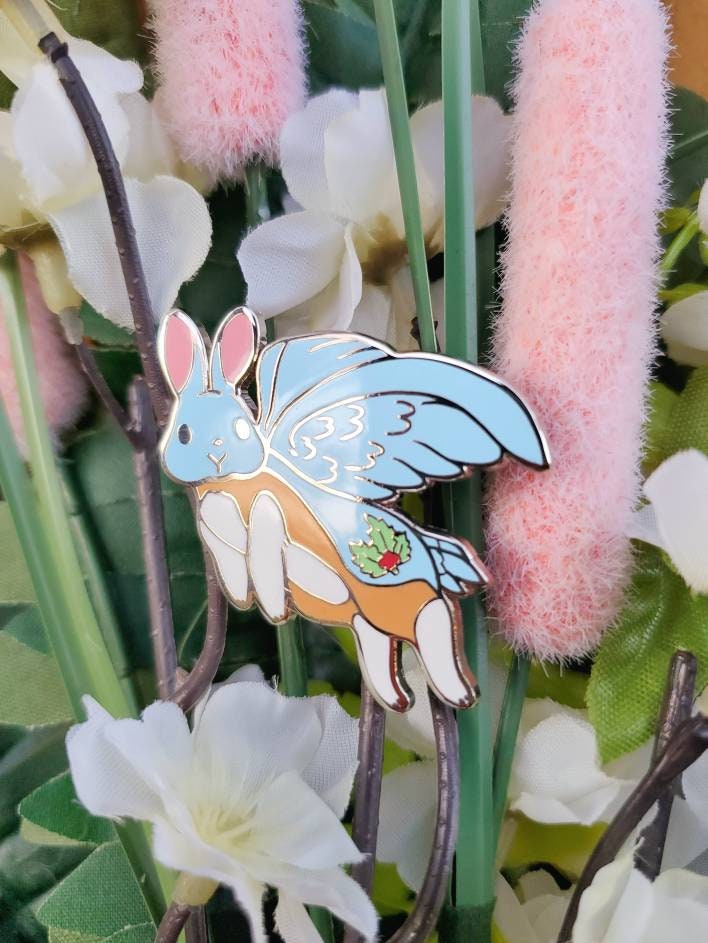 Skvader Rabbit Mythical Skvader Bluebird Bunny Pin - Etsy
