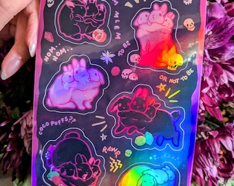 Cerbunnies Sticker Sheet Gothic Cerberus Rabbit