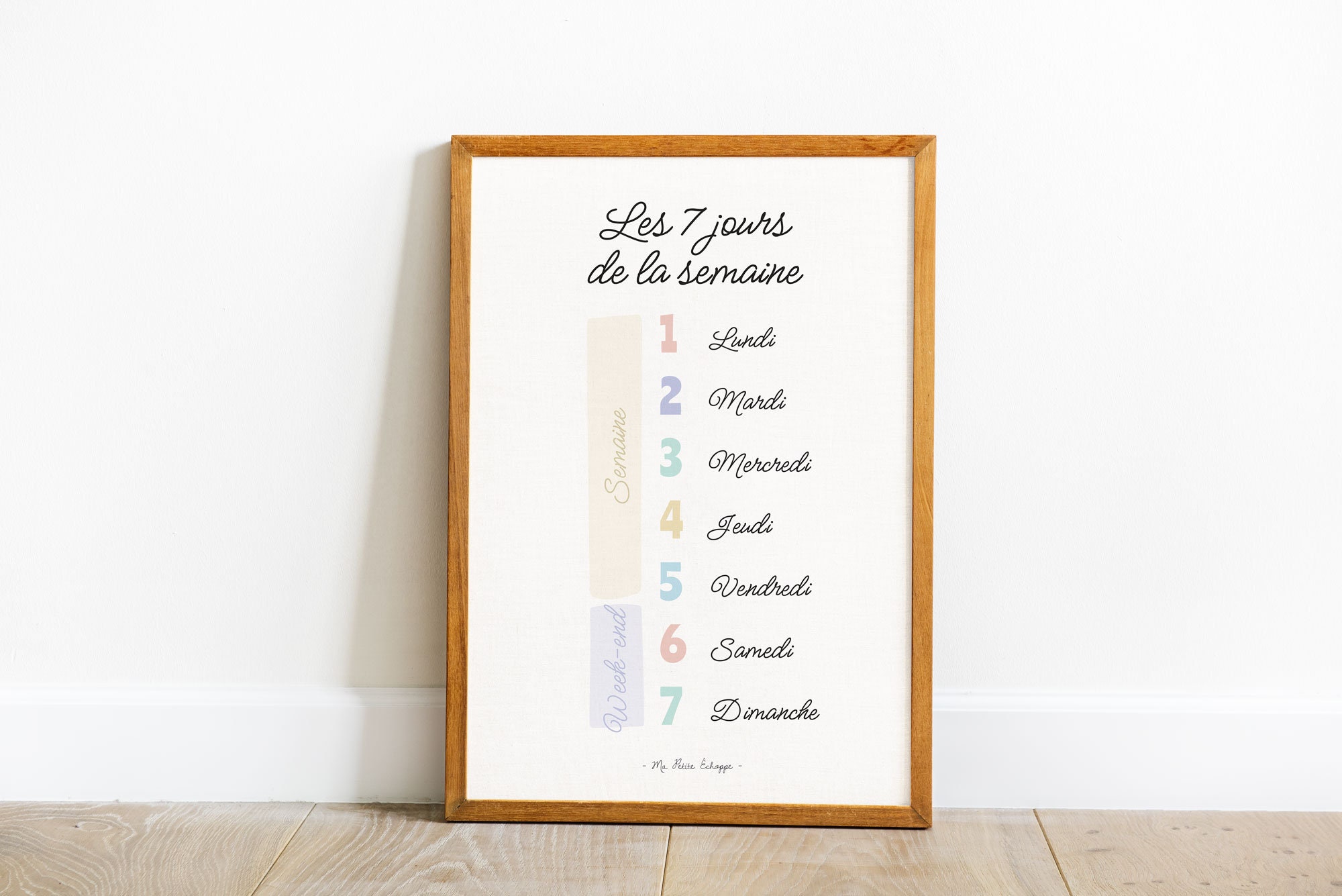 N.5 Les 7 Jours De La Semaine - Poster Pédagogique Montessori, Pack ...