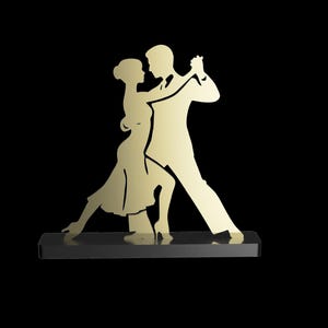 Dansend paar silhouet DXF SVG STL – Instant download lasergesneden en 3D-print bruiloft decor, taarttopper, thuisaccent (--digitale download--)