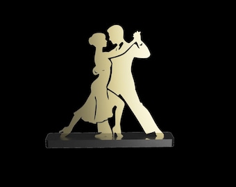 Silueta de pareja bailando: Archivos cortados con láser e impresos en 3D (descarga digital)