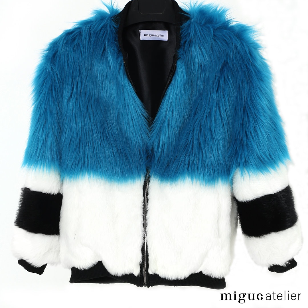 Blue shaggy jacket hot sale