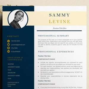 Resume template with Photo, CV Template with Photo, Resume CV Template for Word, Resume with Picture, Resume and Cover Letter Template