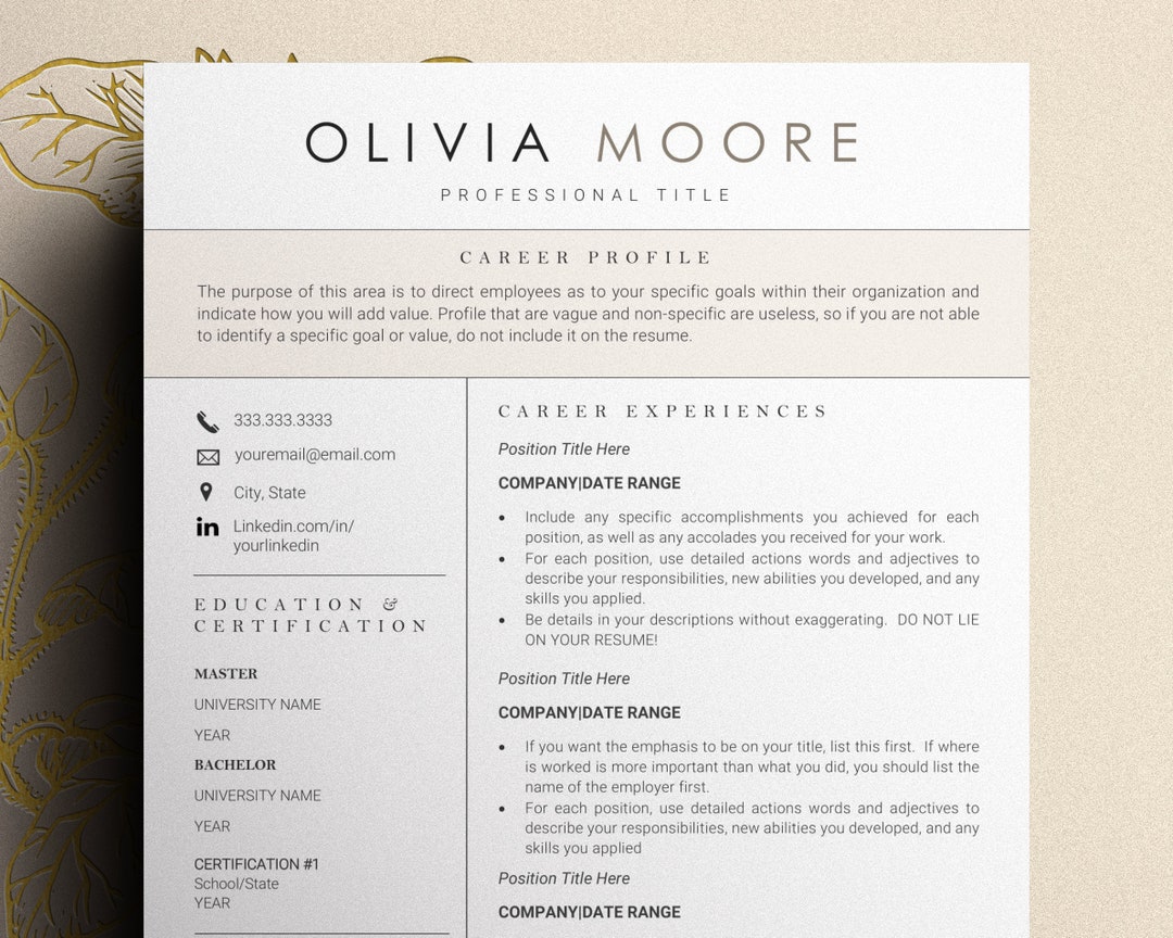 CV Resume Template Word, Resume Template, Creative Resume Template Word ...