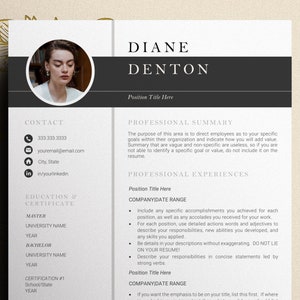 Resume template with photo, CV Resume Template, Resume CV Template for Word, Resume Template with Picture, Resume and Cover Letter Template